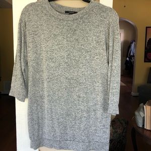 Forever 21 Grey Soft Long Shirt with 3/4 Sleeves